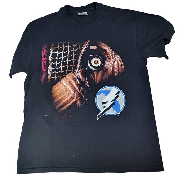 NHL Tampa Bay Lightning T Shirt Goalie Hockey Florida SZ L USA Rare - Picture 3 of 10